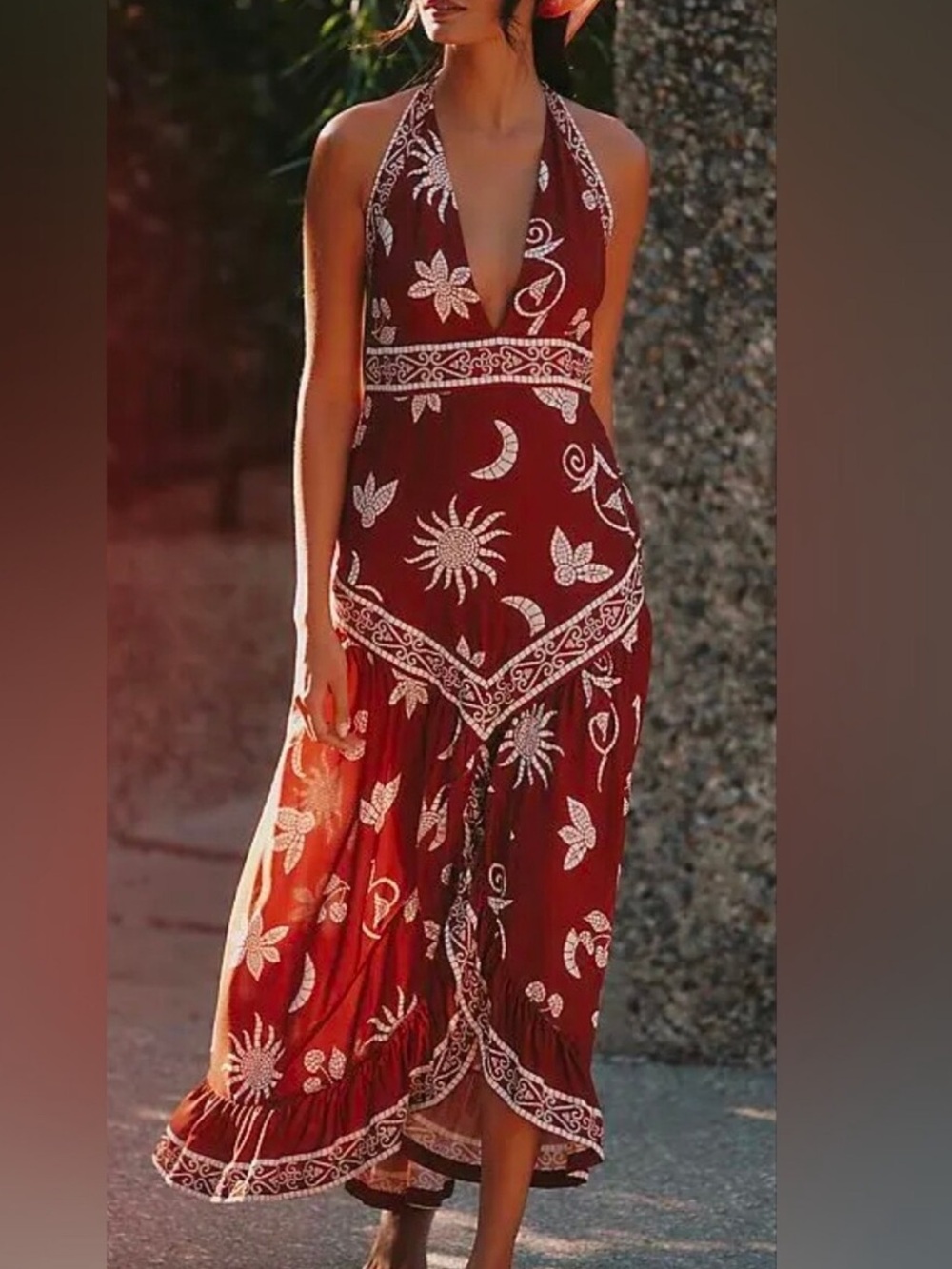 ANTHROPOLOGIE CELANDINE SCARF HALTER DRESS SIZE XXS MSRP $138.00 NWT